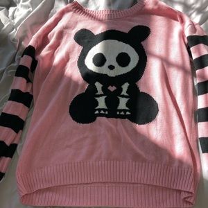Skelanimals Pink and Black Sweater